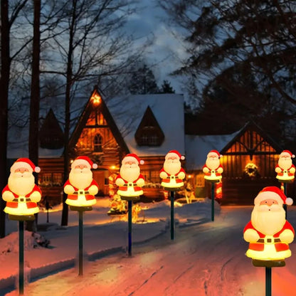 Solar Christmas Santa Pathway Lights Set 5