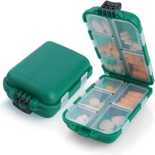 Portable 10Compartment Pill Organizer  Weekly Vitamin Dispenser For Effortless Daily Wellness 7