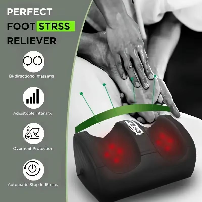 Electric Shiatsu Foot Massager – Heated Leg Roller for Deep Pain Relief