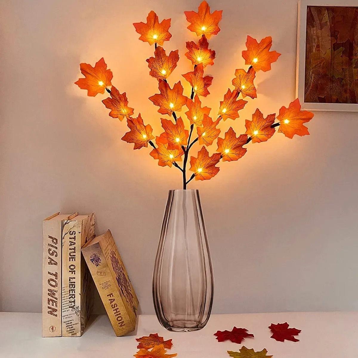 LED Red Maple Leaf Branch String Lights 4