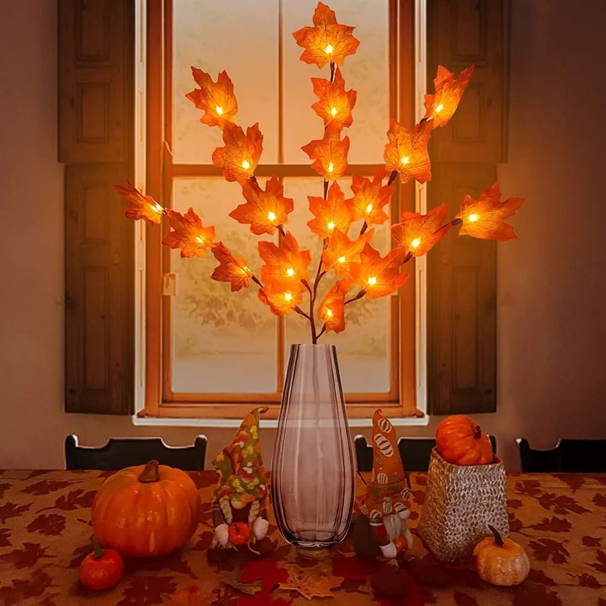 LED Red Maple Leaf Branch String Lights 5