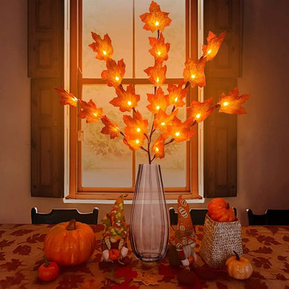 LED Red Maple Leaf Branch String Lights 5