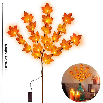 LED Red Maple Leaf Branch String Lights 6