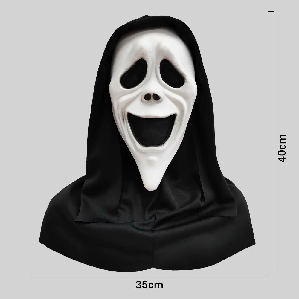 Red Tongue Scream Latex Mask  Horror Full Head Prop For Halloween Terror 9