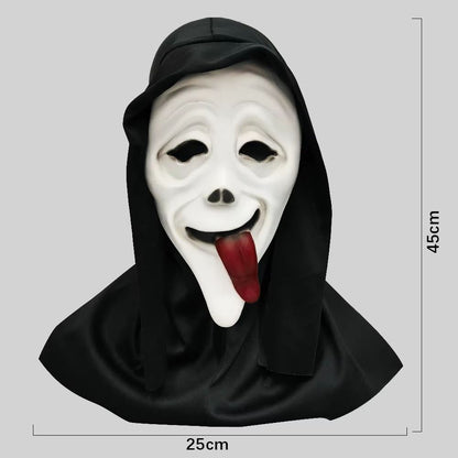 Red Tongue Scream Latex Mask  Horror Full Head Prop For Halloween Terror 7