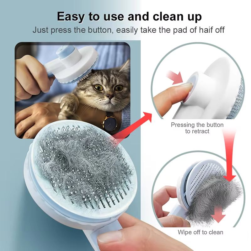 Cat Grooming Brush  Gentle Hair Remover For Shedding Relief 2