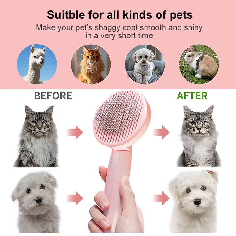 Cat Grooming Brush  Gentle Hair Remover For Shedding Relief 3