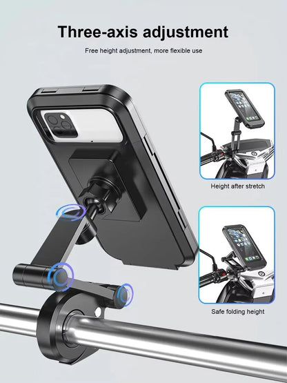 Waterproof Motorcycle Phone Mount  360deg Swivel GPS Holder For Secure Navigation 1