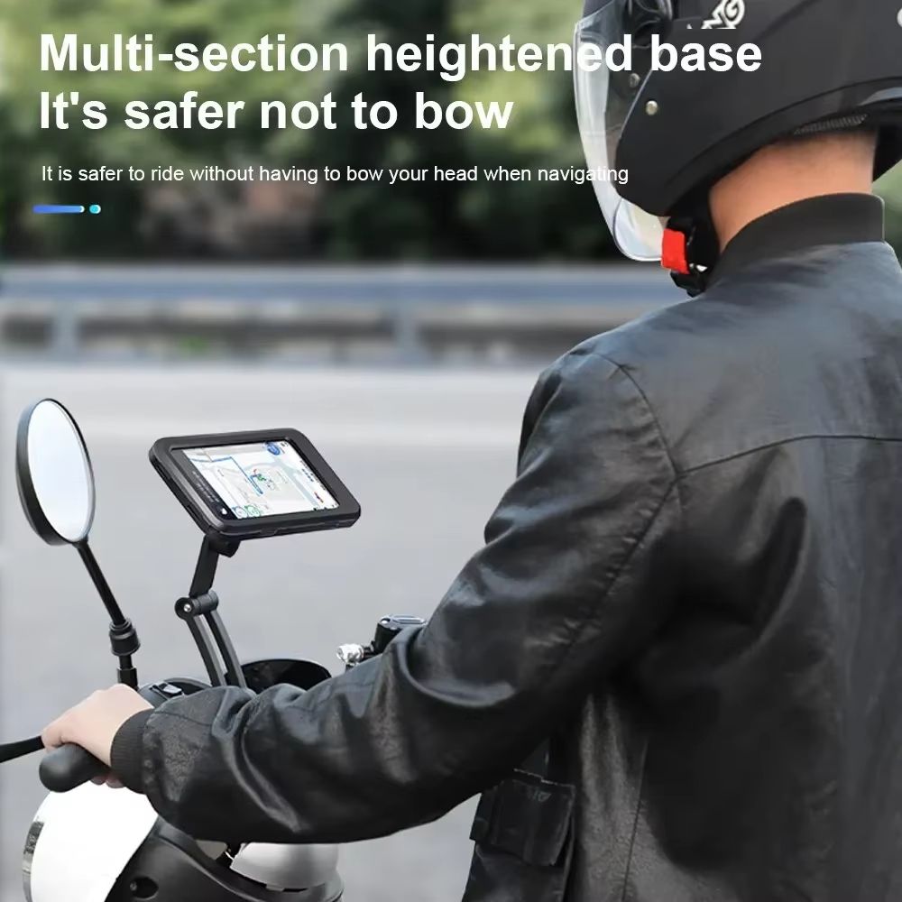 Waterproof Motorcycle Phone Mount  360deg Swivel GPS Holder For Secure Navigation 2