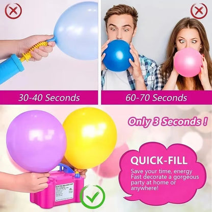 Electric Balloon Pump  Double Nozzle Auto Inflator For Quick Party Setup 4