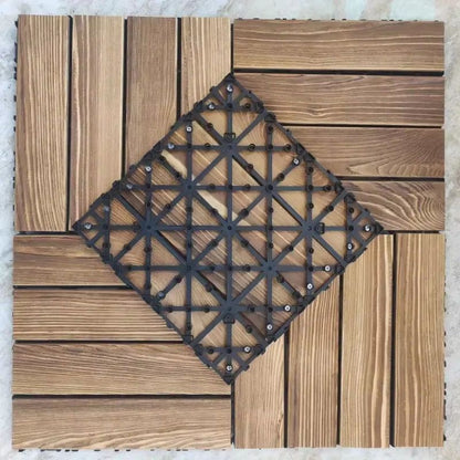 Carbonized Outdoor Wood Flooring  Waterproof Splicing Decking For Balconies  Courtyards 1