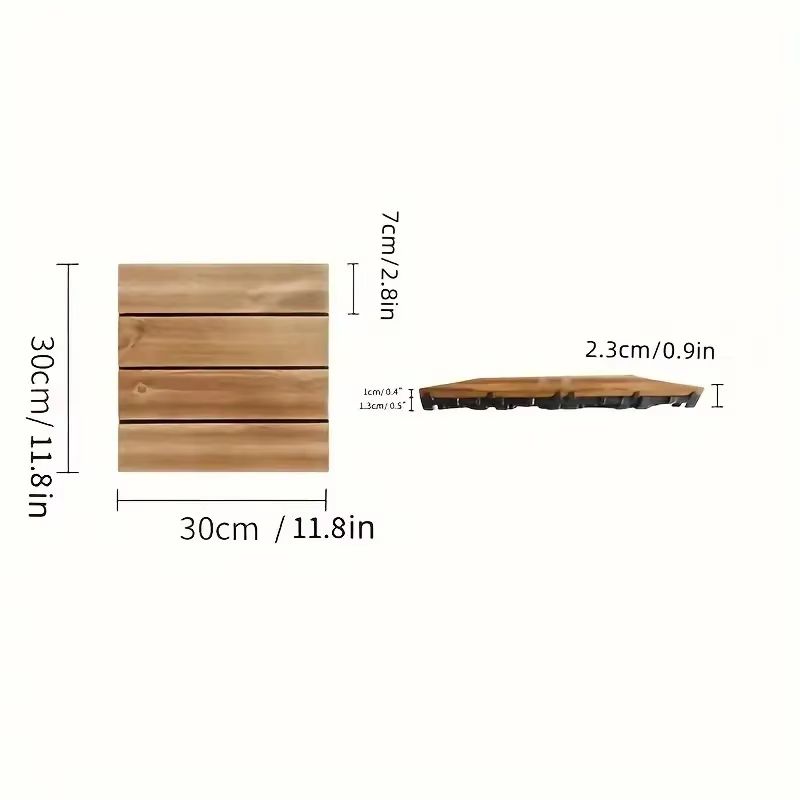 Carbonized Outdoor Wood Flooring  Waterproof Splicing Decking For Balconies  Courtyards 11