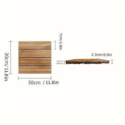 Carbonized Outdoor Wood Flooring  Waterproof Splicing Decking For Balconies  Courtyards 11