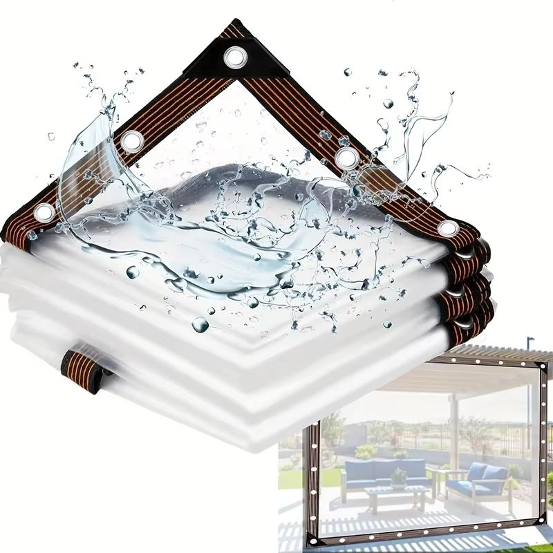 Clear Waterproof Tarp With Grommets  Durable Cover For Patios Hencoops  Camping 1