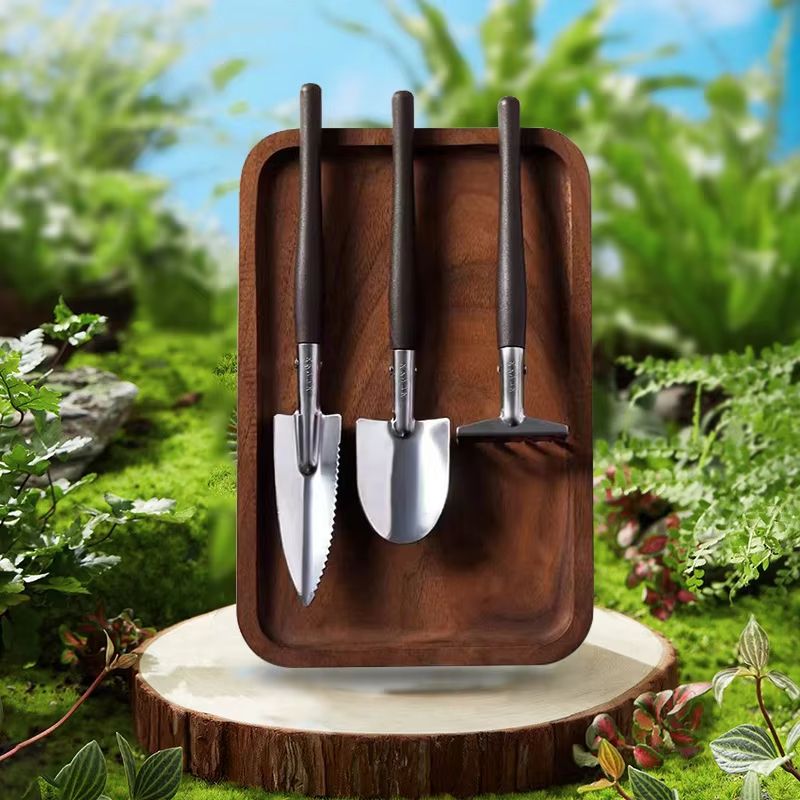 Aluminum Garden Tool Set – 3pc Mini Shovel & Rake for Succulents & Loose Soil