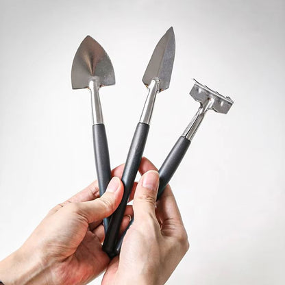 Aluminum Garden Tool Set  3pc Mini Shovel  Rake For Succulents  Loose Soil 4