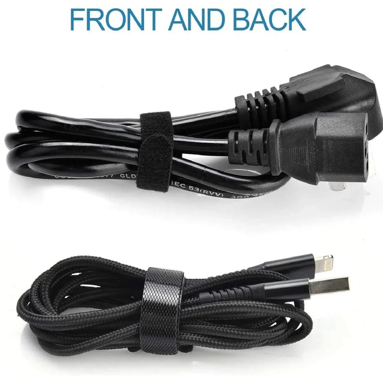100pcs Releasable Cable Organizer Ties Nylon Loop and Hook Reusable Tape Cord Straps Wire Management