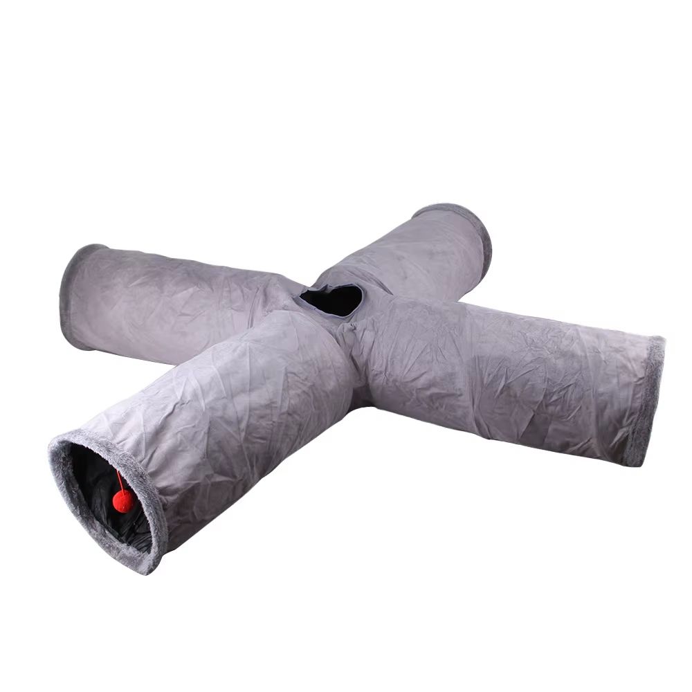 CozyPlay Collapsible Cat Winter Suede Tunnel  Interactive Play  Hideaway For Kittens Puppies  Rabbi 15