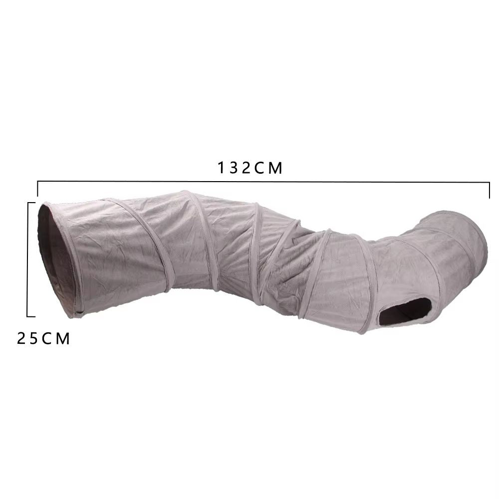 CozyPlay Collapsible Cat Winter Suede Tunnel  Interactive Play  Hideaway For Kittens Puppies  Rabbi 4