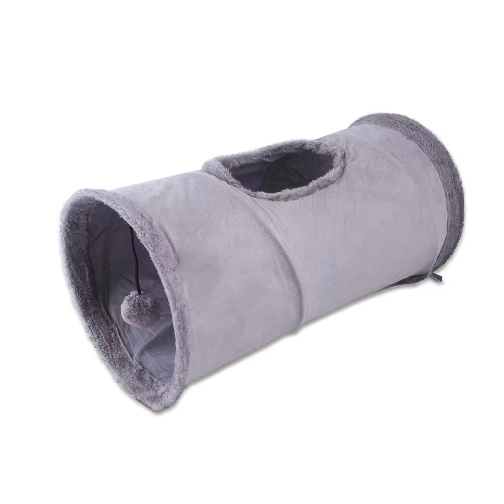CozyPlay Collapsible Cat Winter Suede Tunnel  Interactive Play  Hideaway For Kittens Puppies  Rabbi 16
