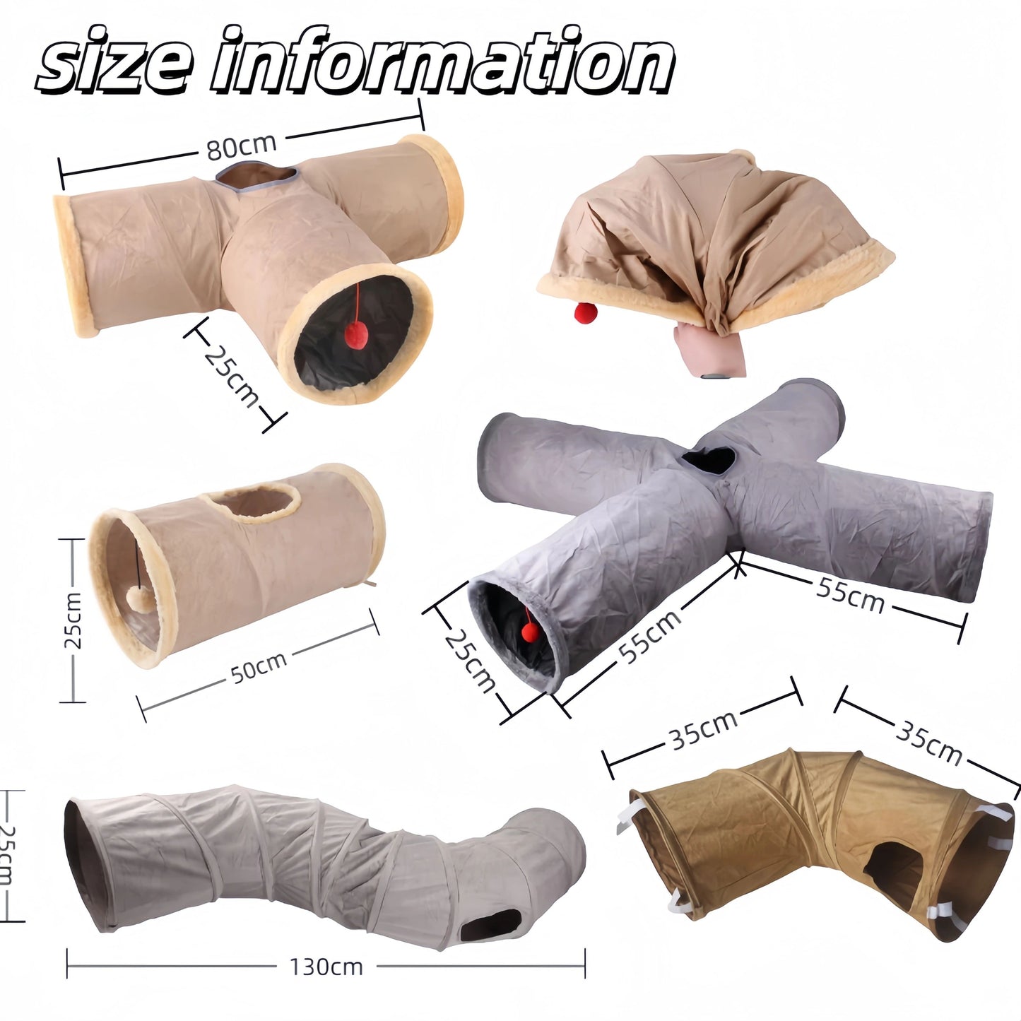 CozyPlay Collapsible Cat Winter Suede Tunnel  Interactive Play  Hideaway For Kittens Puppies  Rabbi 18