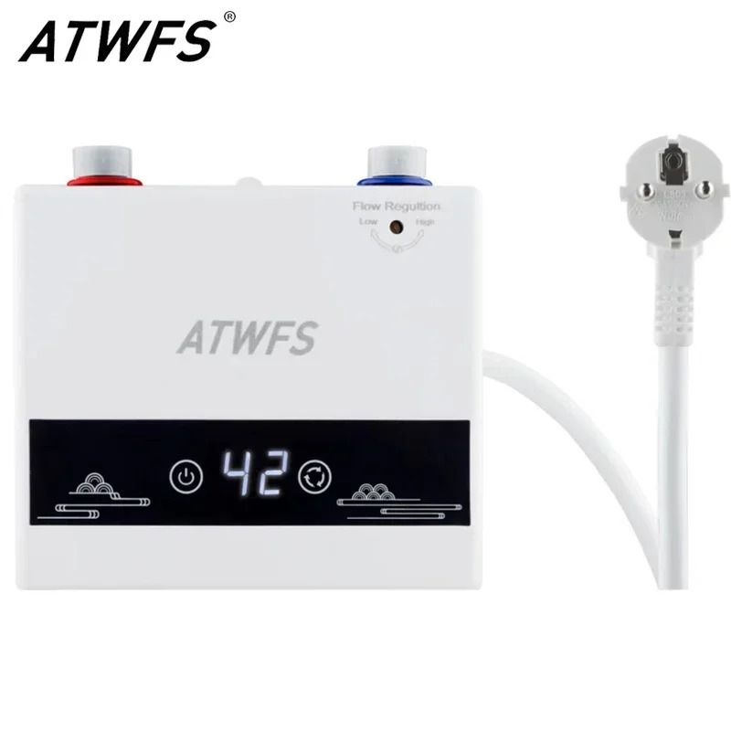 ATWFS Instant Water Heater 220V 4600W Portable Electric Water Heater for Bathroom and Kitchen
