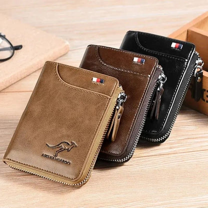Mens Luxury Leather Wallet with RFID Protection and Card Holder