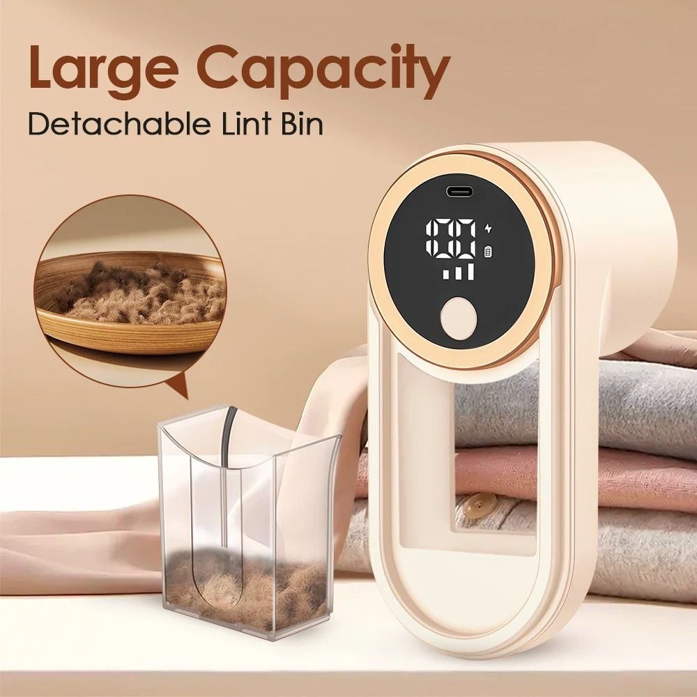 Rechargeable Fabric Lint Remover With LED Display And Adjustable Speeds 2