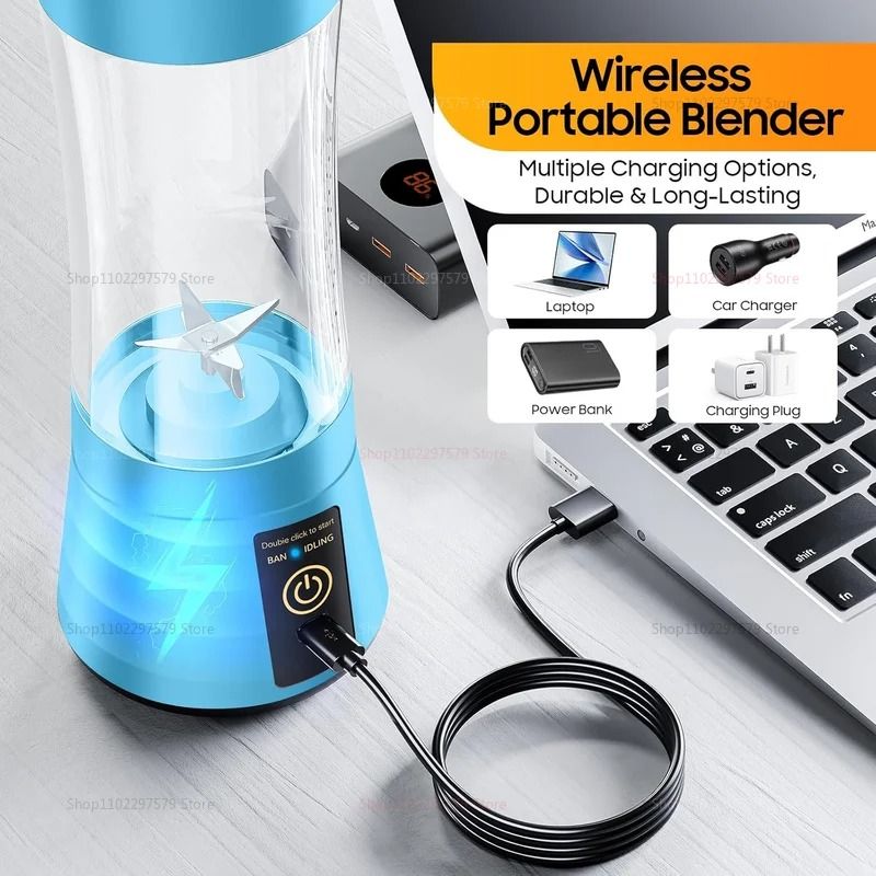 Portable Electric Juicer And Smoothie Blender 380ml USB Rechargeable 3
