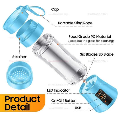 Portable Electric Juicer And Smoothie Blender 380ml USB Rechargeable 4
