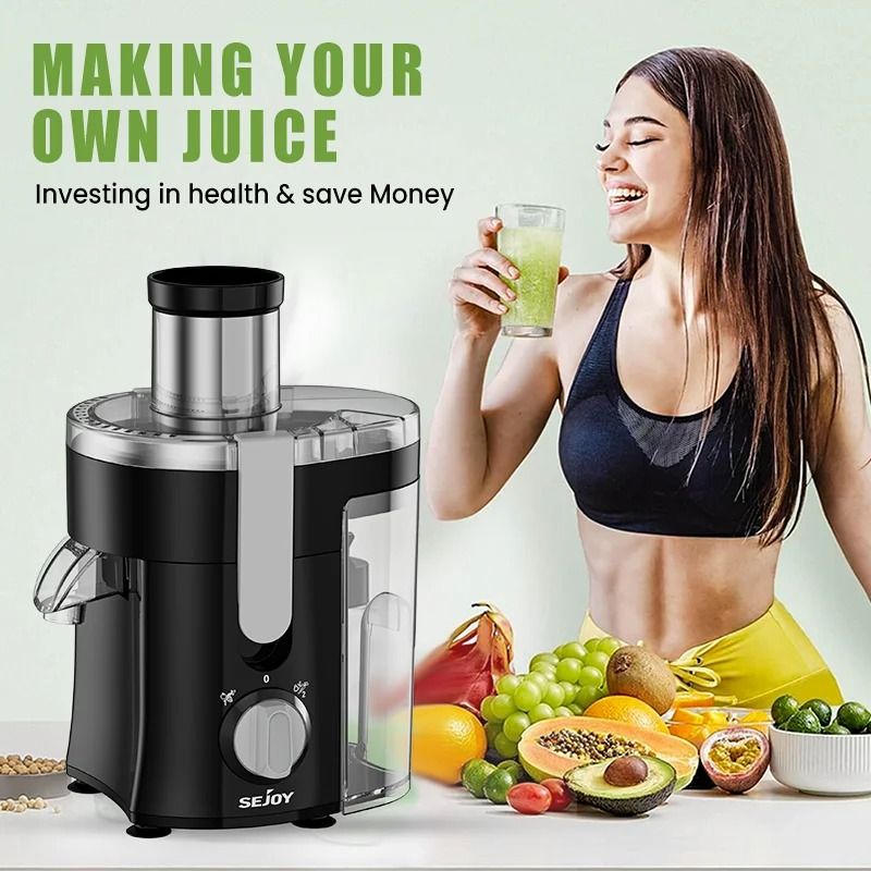 Compact Centrifugal Juicer with Automatic Pulp Ejection for Fresh Juices