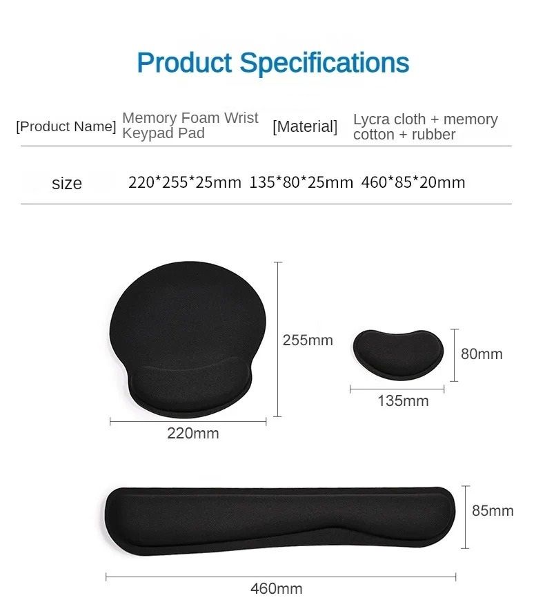Memory Foam Wrist Support Pad For Keyboard And Mouse 5
