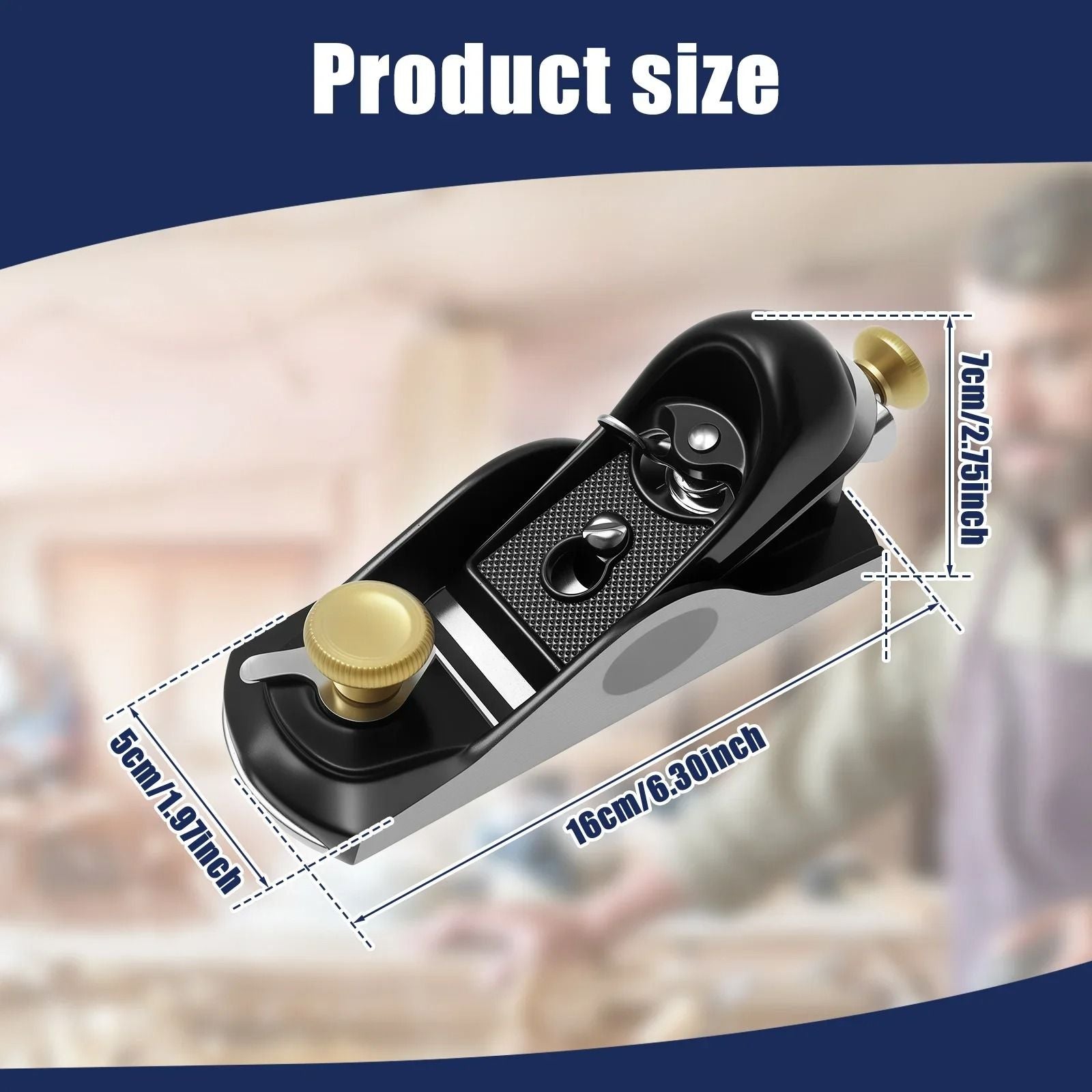 Wood Planer Carbon Steel Mini Hand Planer Adjustable Cutting Depth 5
