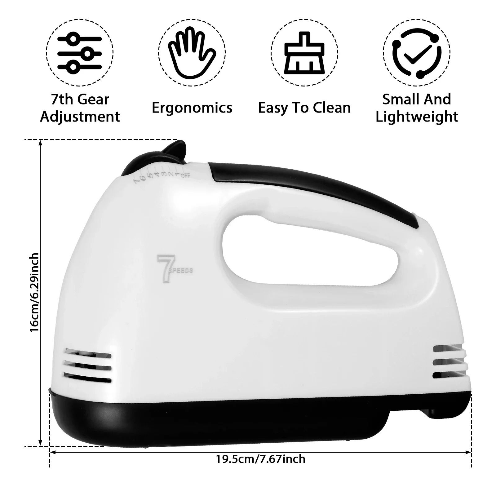 7 Speed Electric Mixer Household Handheld Food Blender And Dough Mixer 1