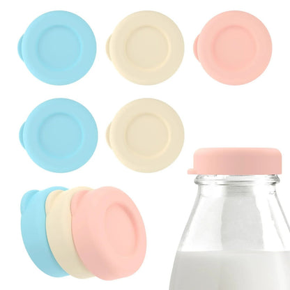 Glass Bottle Replacement Silicone Cap Set Leak Proof Milk Bottle Lids 9 Piece