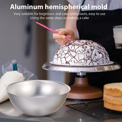 Half Ball Cake Pan Mold Aluminum Alloy Hemisphere Baking Pan Set 2 Piece 1