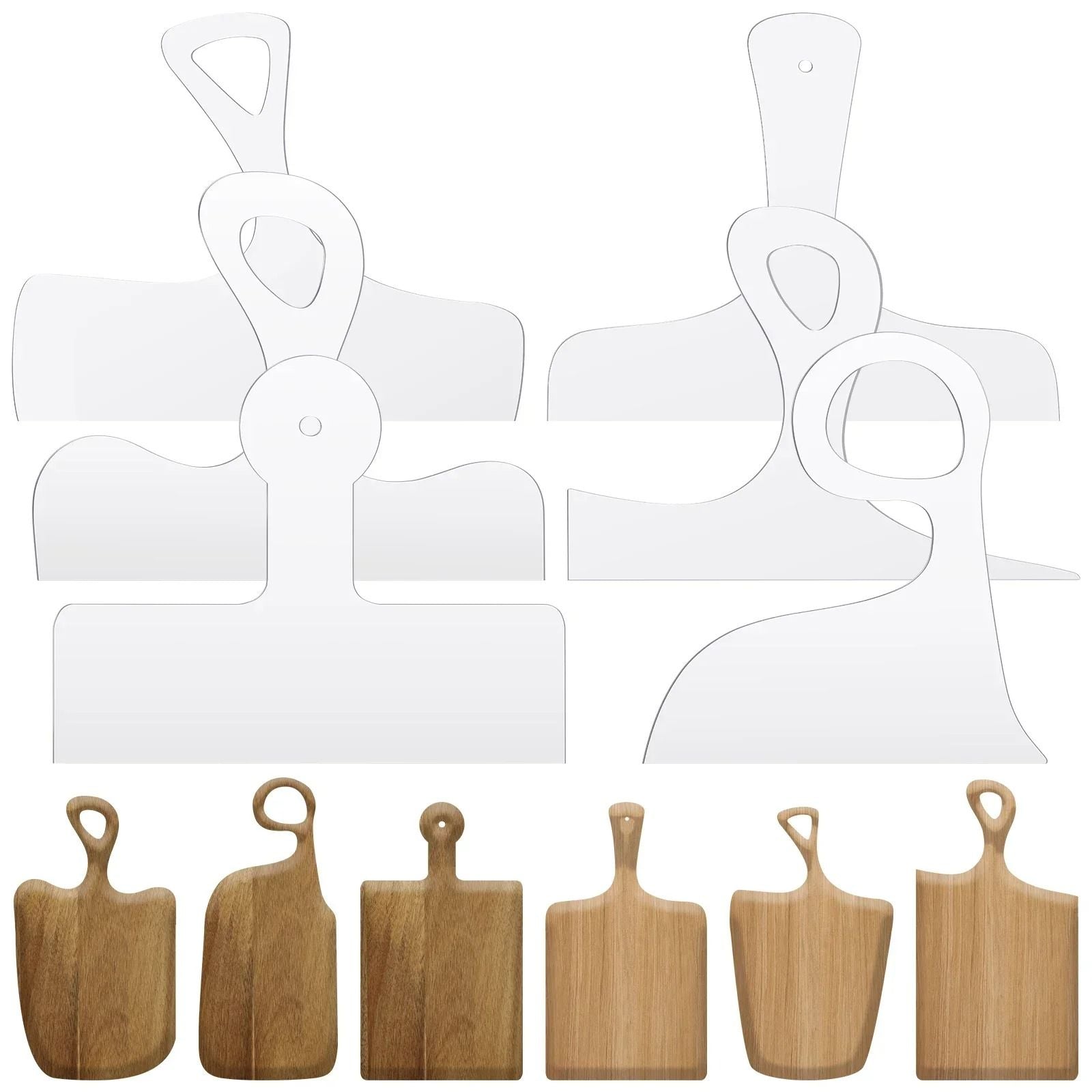6 Piece Cutting Board Handle Template Set Acrylic Charcuterie Board Router Template