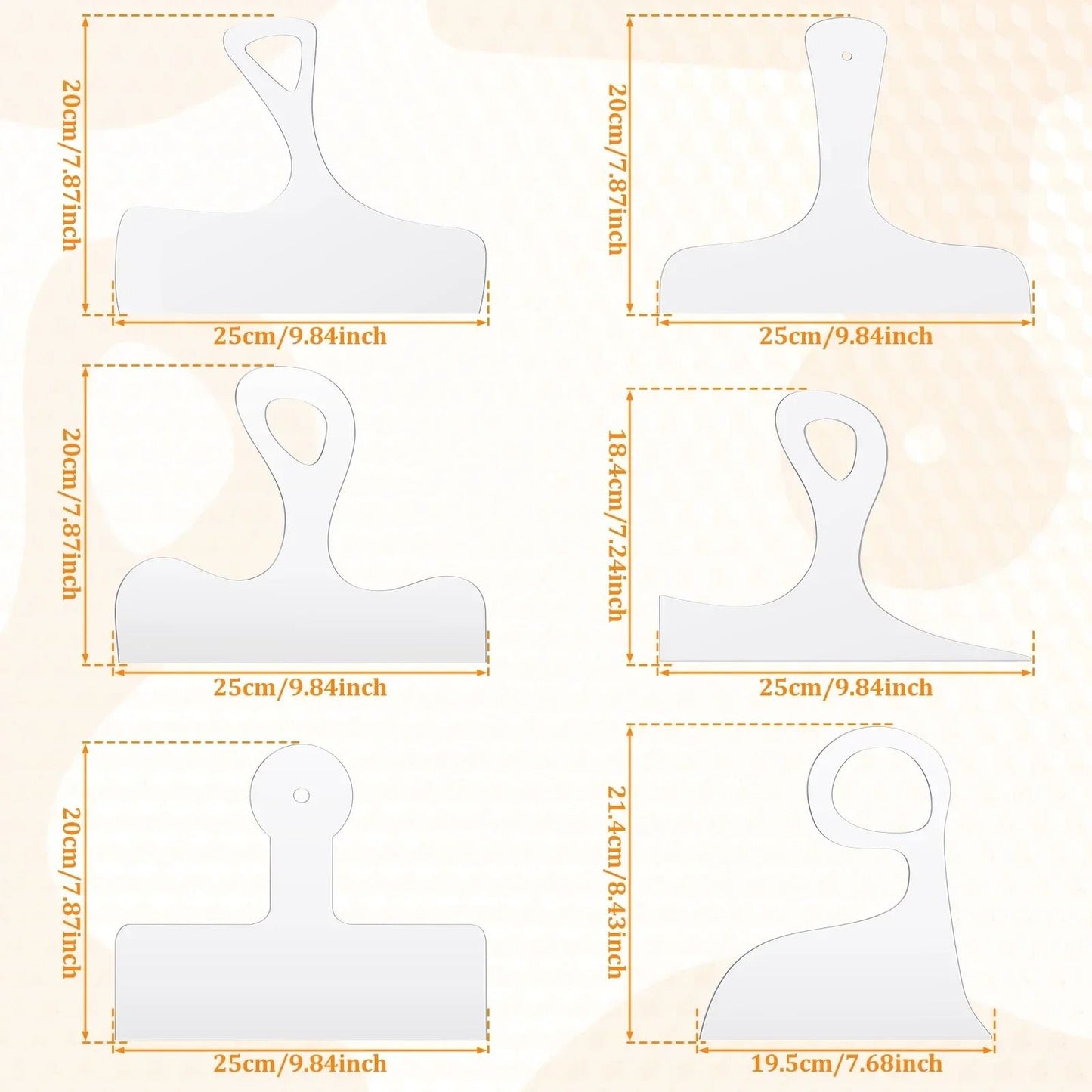 6 Piece Cutting Board Handle Template Set Acrylic Charcuterie Board Router Template 1