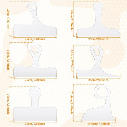 6 Piece Cutting Board Handle Template Set Acrylic Charcuterie Board Router Template 1