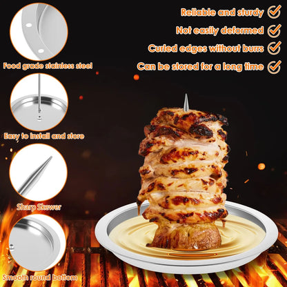 Al Pastor Skewer Stainless Steel Vertical Skewer With Tray Roasted Chicken Stand 2