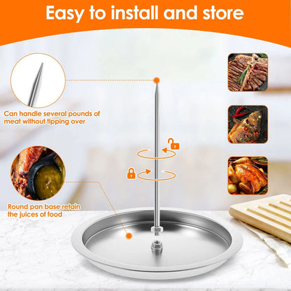 Al Pastor Skewer Stainless Steel Vertical Skewer With Tray Roasted Chicken Stand 4
