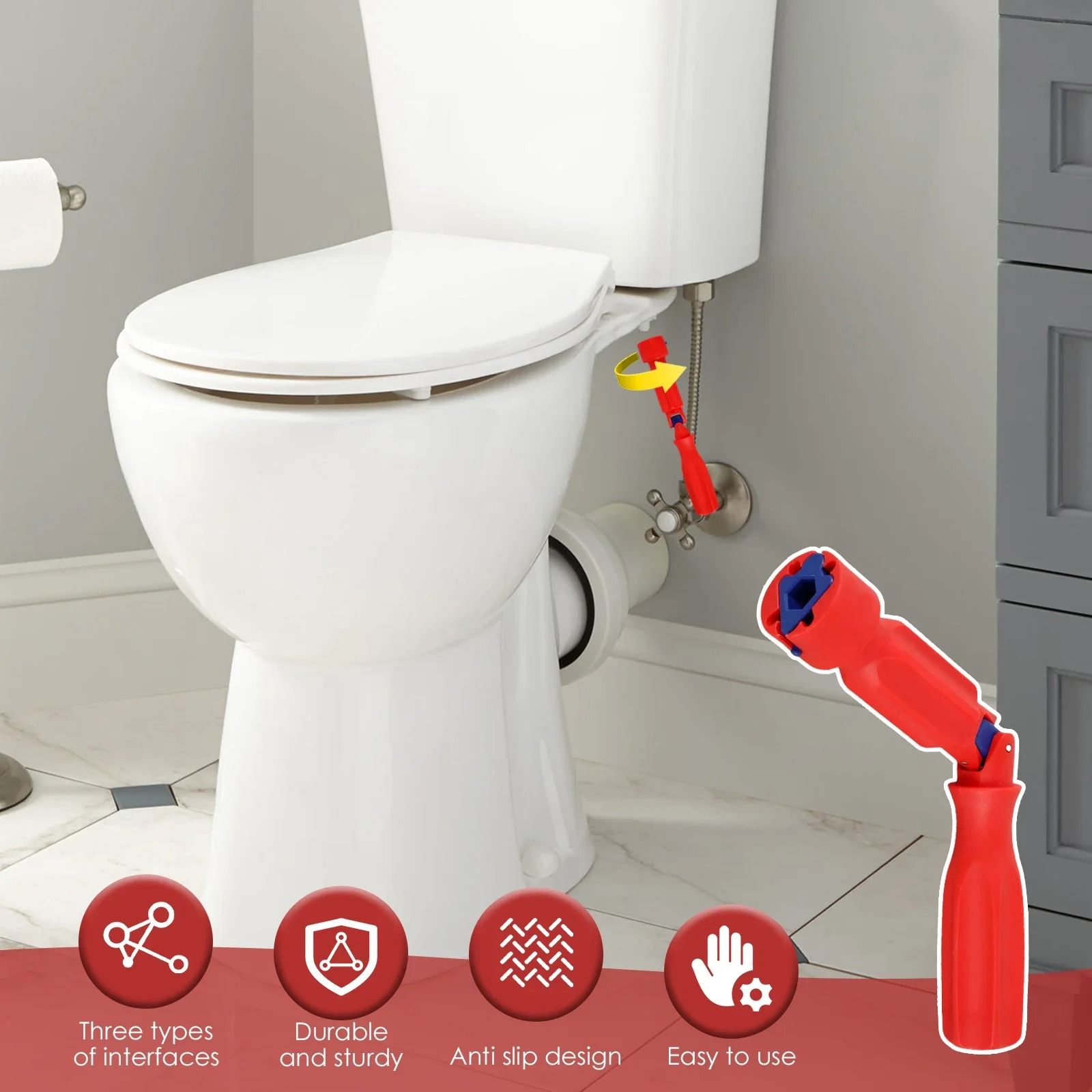 Toilet Seat Fitting Wrench Portable Tool 10 13 17 Mm 1