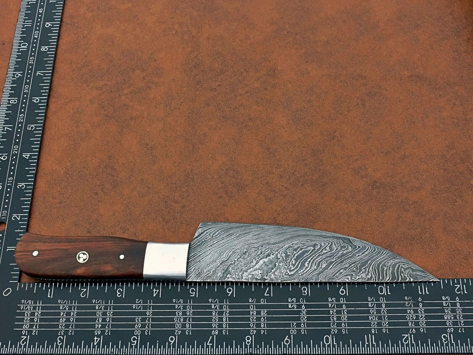 Custom Handmade Damascus Steel Chef Knife  Full Tang Kitchen Knife  Professional Cooking Blade 2