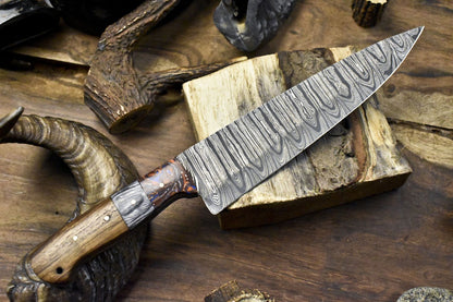 13 Handmade Damascus Chef Knife  Twist Pattern  Micarta Bolster  Kitchen  Hunting Knife 1