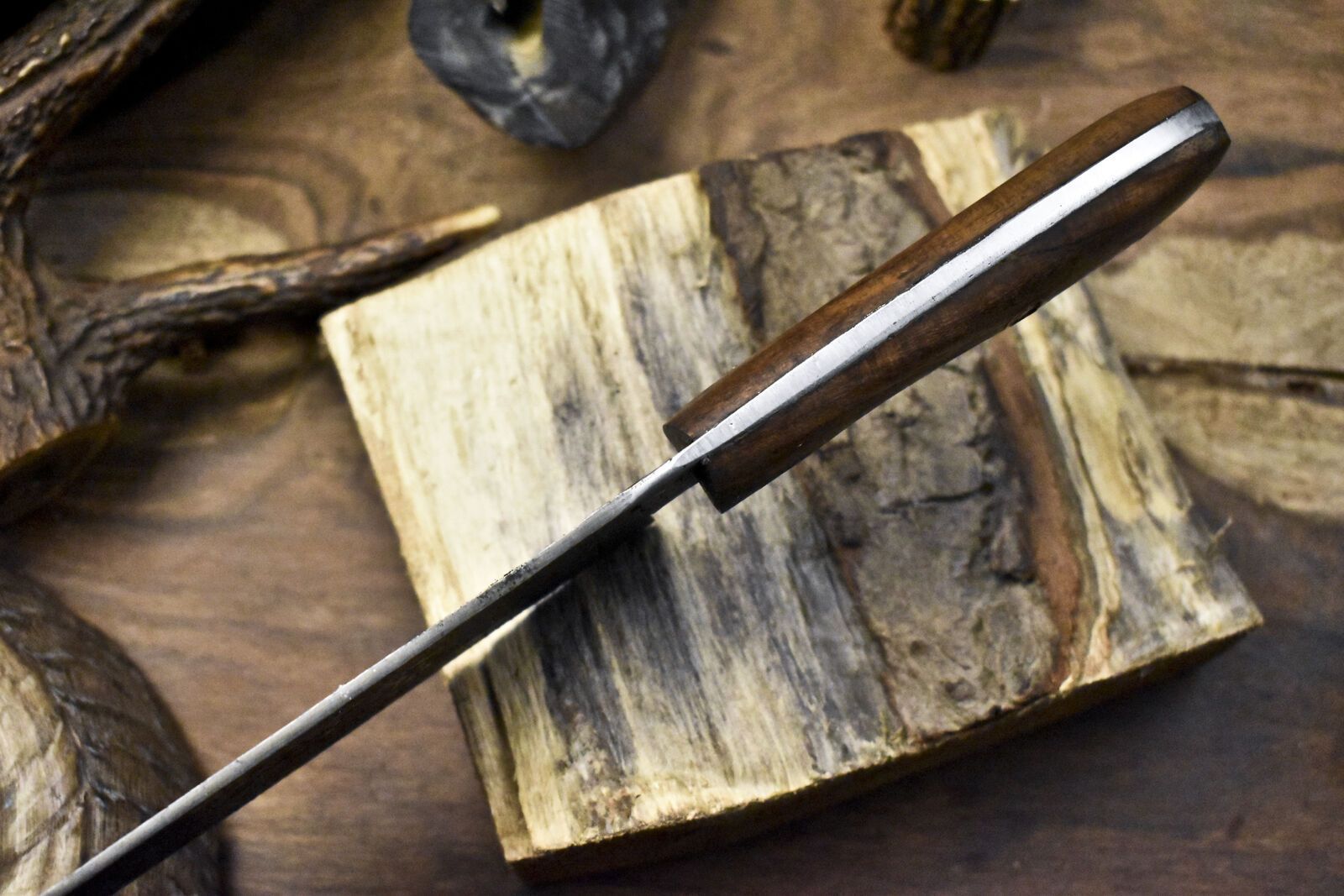 Handmade Damascus Steel Chef Knife  Hard Wood Handle  Hunting  Camping Knife 1