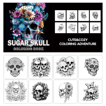 Art Skull Adult Coloring Book, Gothic Doodle Art for Stress Relief