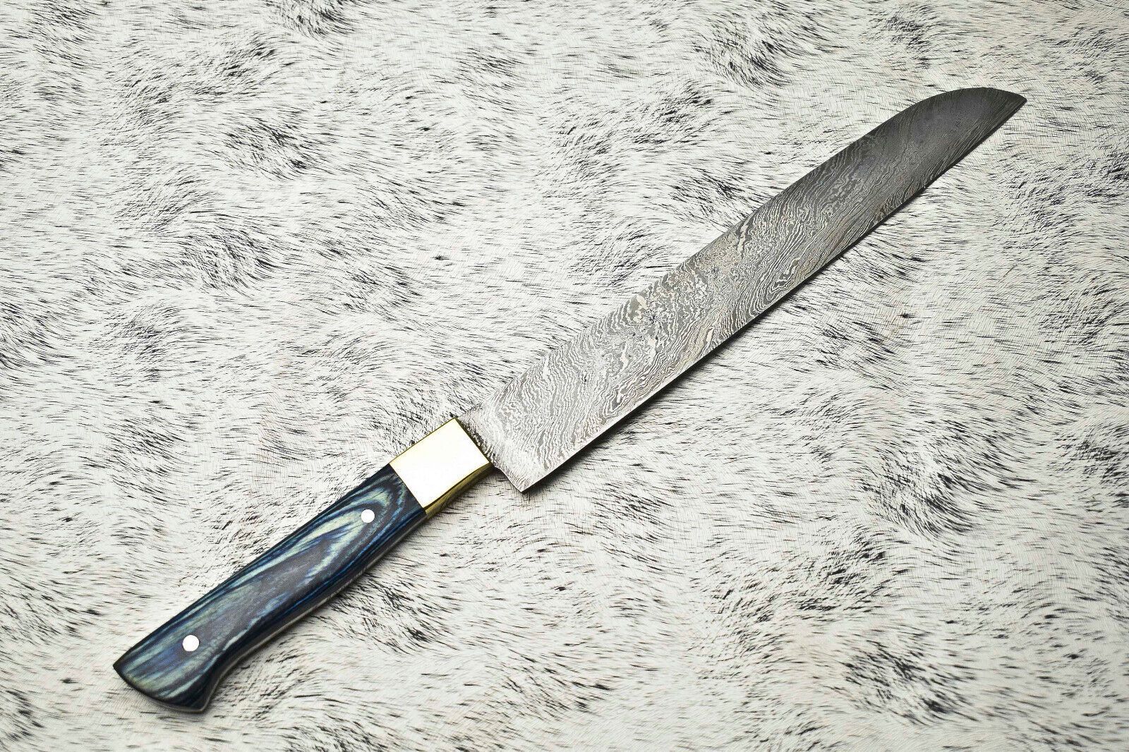 Handmade Damascus Steel Chef Knife  Full Tang Kitchen Knife  Custom Forged Blade 3