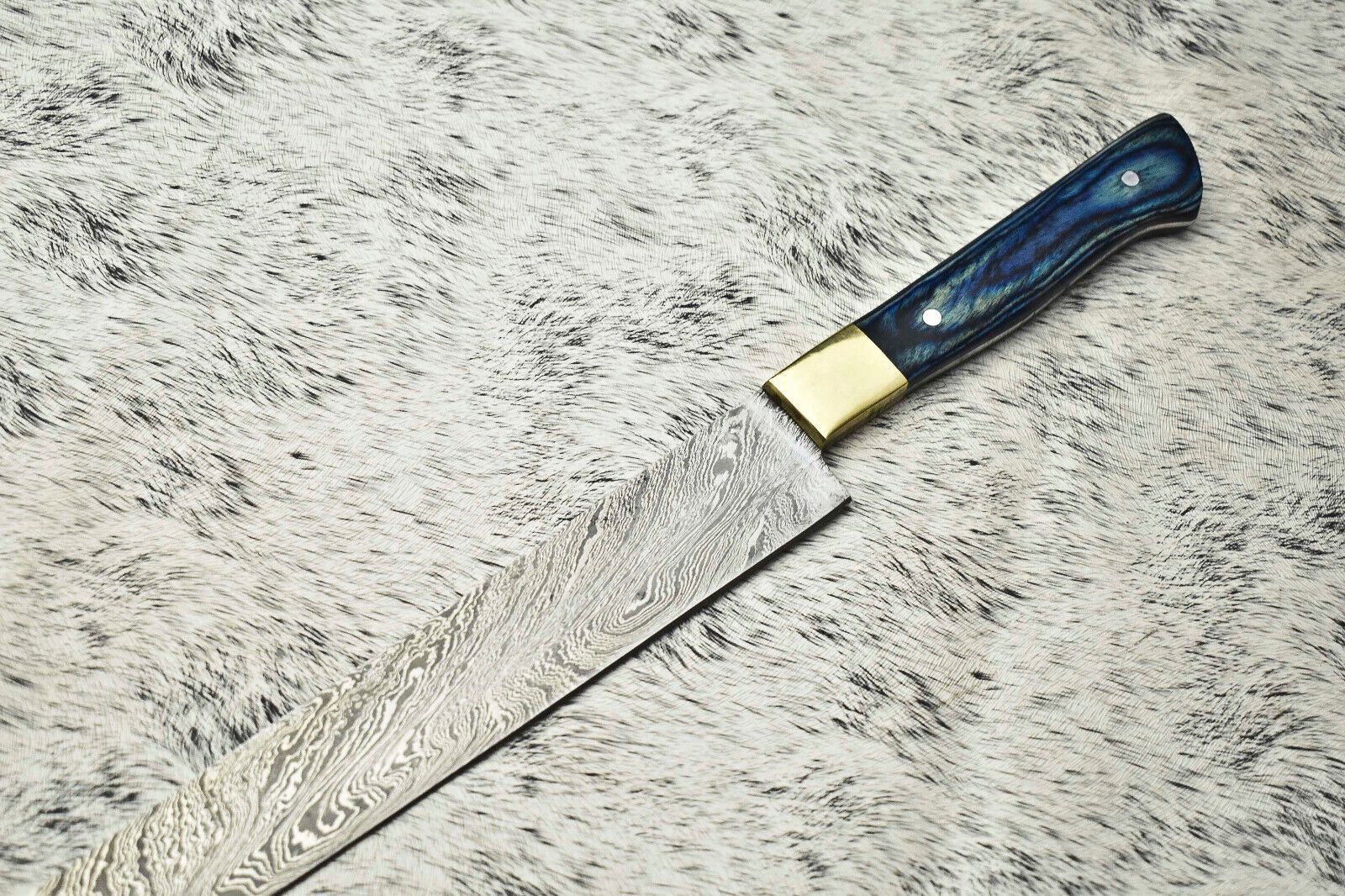 Handmade Damascus Steel Chef Knife  Full Tang Kitchen Knife  Custom Forged Blade 1