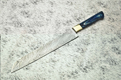 Handmade Damascus Steel Chef Knife | Full Tang Kitchen Knife | Custom Forged Blade