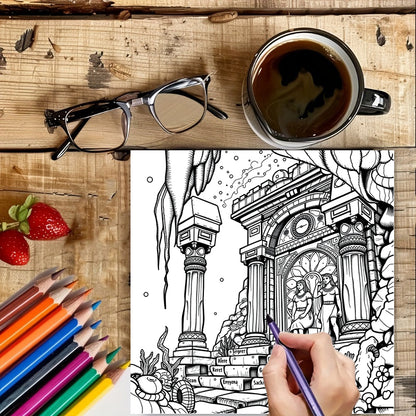 Original Underwater Sea Life Coloring Book for Adult, Colouring Book for Stress Relief, Drawing Supplies for Christmas